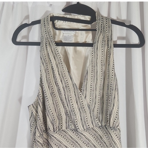 Silk Business Blouse in Tan and Black with silk liner in Size 12 by Worthington - Picture 2 of 7